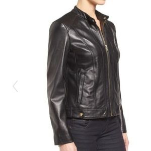 COLE HAAN LEATHER MOTO JACKET
